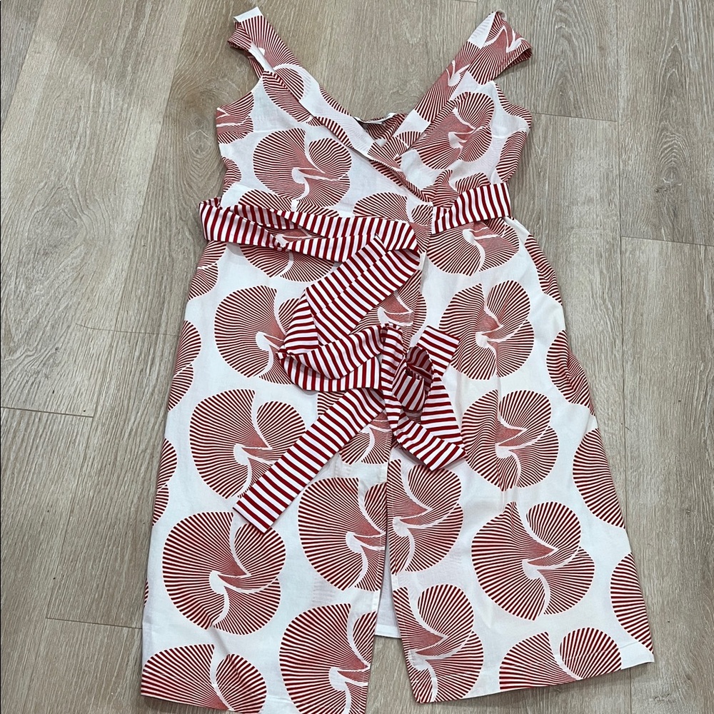 Diane Von Furstenberg Red and White Geometric Dress
